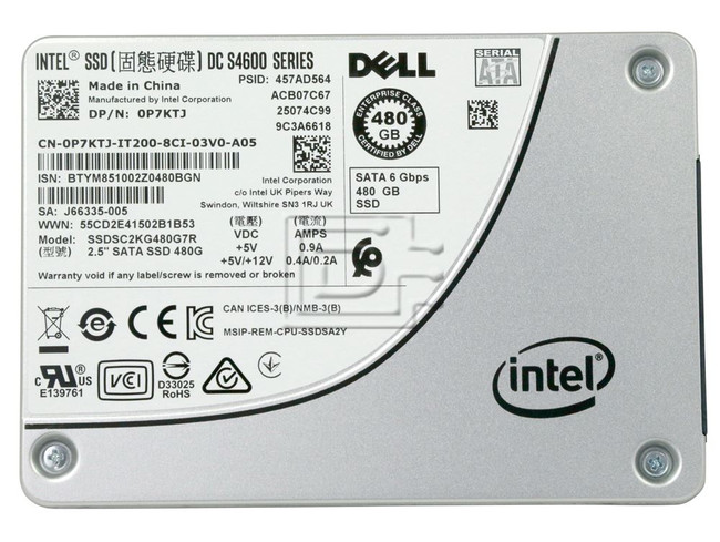 INTEL SSDSC2KG480G7R P7KTJ 0P7KTJ SSDSC2KG480G701 SATA Solid State Drive image 2