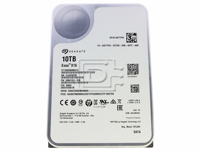 Seagate ST10000NM001G XFTPW 0XFTPW SATA Hard Disk Drive Image 1 image