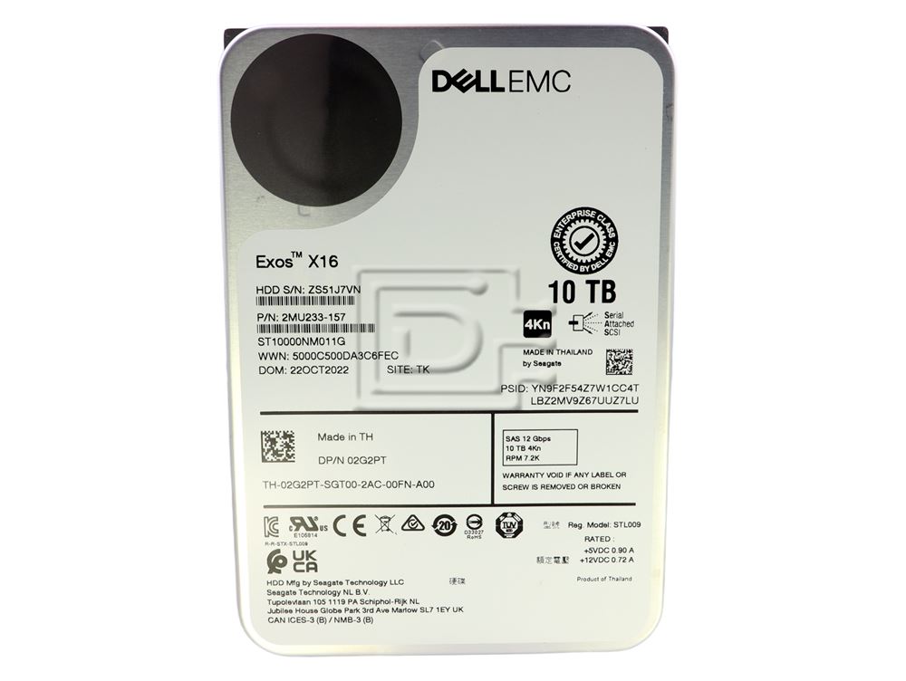 Seagate ST10000NM011G 2G2PT 02G2PT SAS Hard Drive Image 2 image