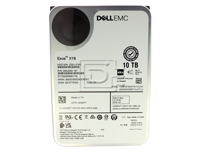 Seagate ST10000NM011G 2G2PT 02G2PT SAS Hard Drive Image 2 image