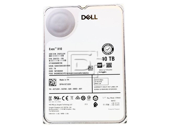 Seagate ST10000NM0196 C7J2W SATA Hard Drive image 1