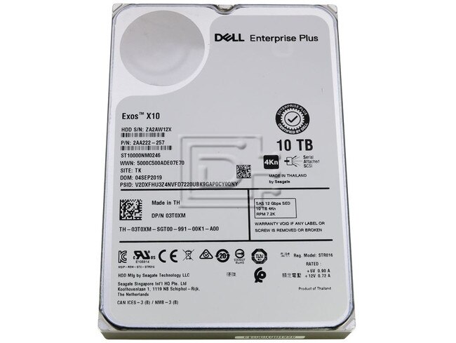 Seagate ST10000NM0246 2AA222-257 3T0XM 03T0XM SAS Hard Drive Image 2 image