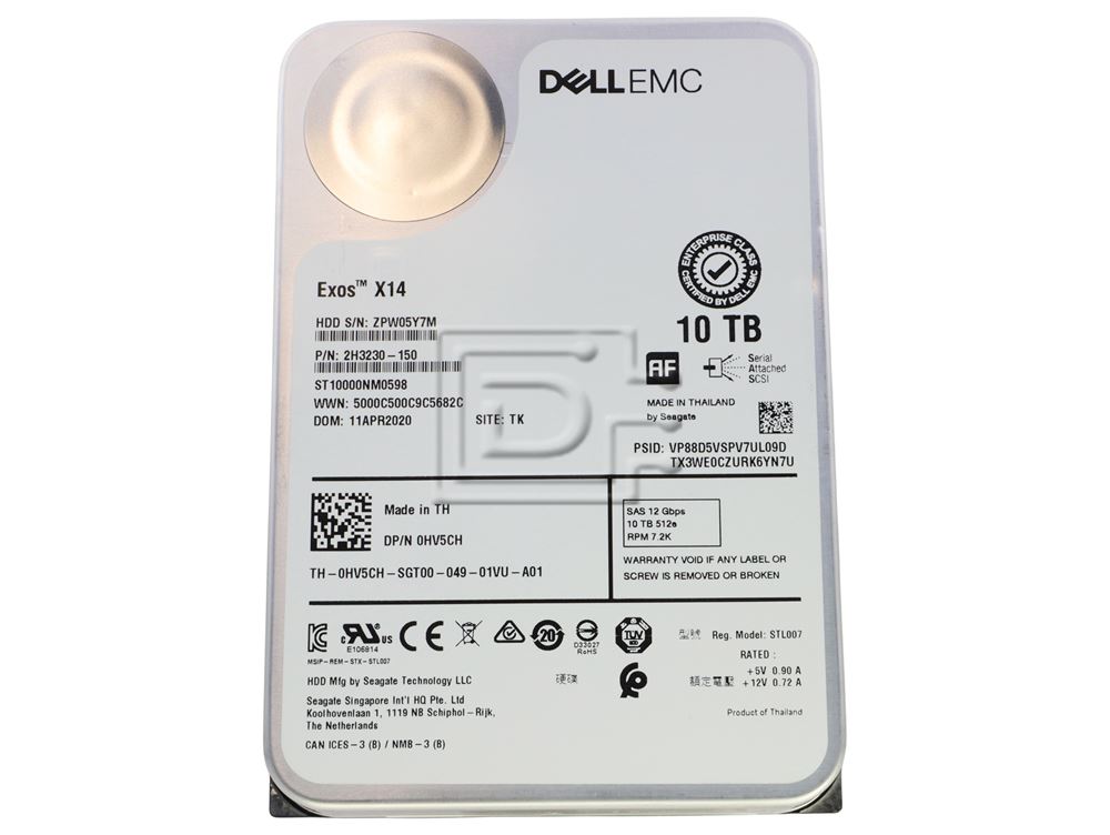 Seagate ST10000NM0598 HV5CH 0HV5CH Dell 10TB SAS Hard Drive ME4 Image 1 image
