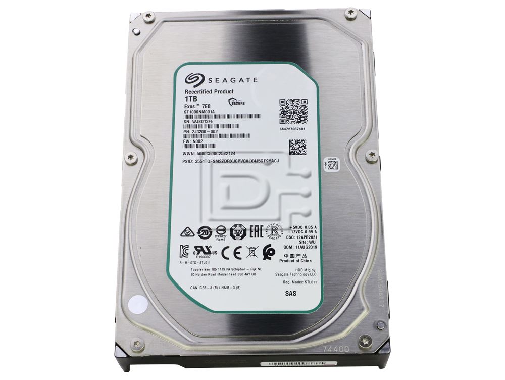 Seagate Exos 7E8 ST1000NM001A 1TB 3.5” 7.2K RPM 512n Enterprise