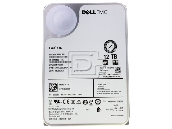 Seagate ST12000NM005G V308G 0V308G SATA Hard Disk Drive image 1