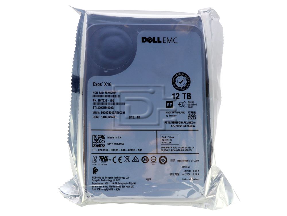 Seagate ST12000NM009G 7KT9W 07KT9W Dell 12TB SAS Hard Drive ME4 / ME5 Image 3 image