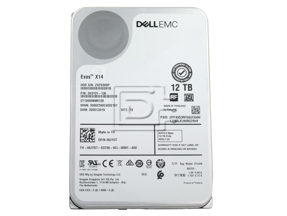 Dell 8JYD7 / Seagate Exos X14 ST12000NM0128 12TB 3.5