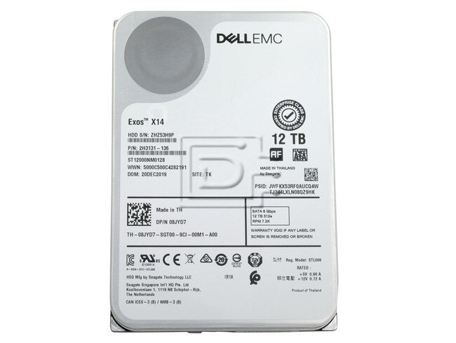 Seagate ST12000NM0128 8JYD7 753F0 KVW2X 08JYD7 0753F0 0KVW2X SATA Hard drive image 2