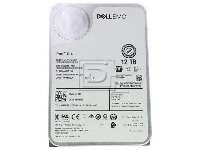 Seagate ST12000NM0158 YMN53 0YMN53 Dell 12TB SAS Hard Drive ME4 Image 1 image
