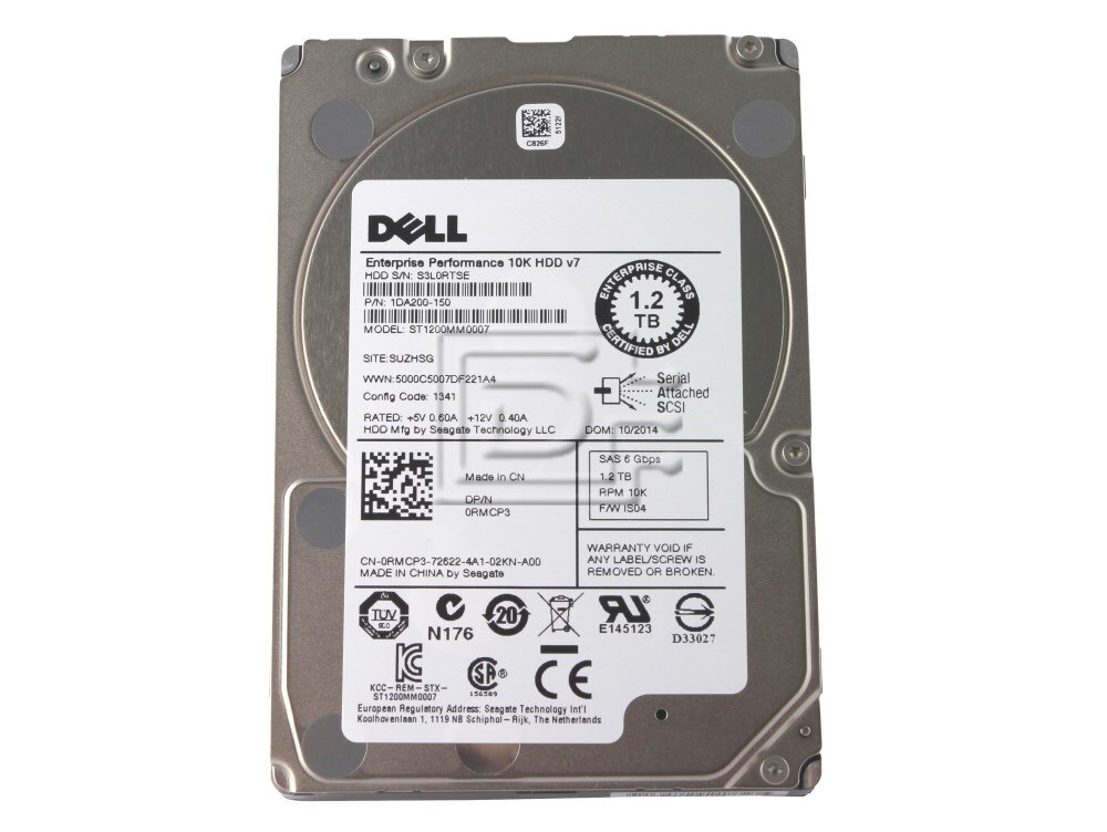 1.2TB 10K SAS 6GB/s 64MB 2.5" ENTERPRISE HDD Fits Dell Poweredge R710 