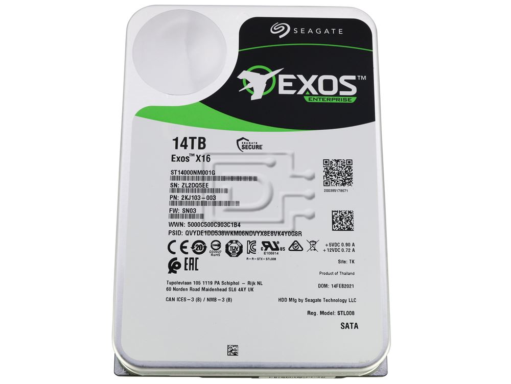Seagate Exos X16 14TB HDD 5台 Seagate EXOS X16 ST14000NM005G 14TB 256MB 7200rpm 3.5