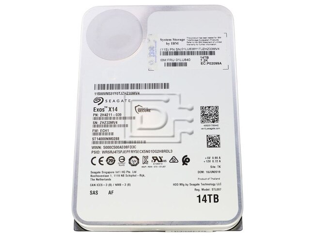 Seagate ST14000NM0288 01LU840 2H4211-039 14TB SAS HDD Image 1 image