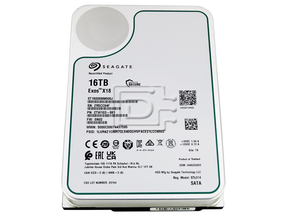 Seagate Exos X18 ST16000NM000J 16TB 3.5