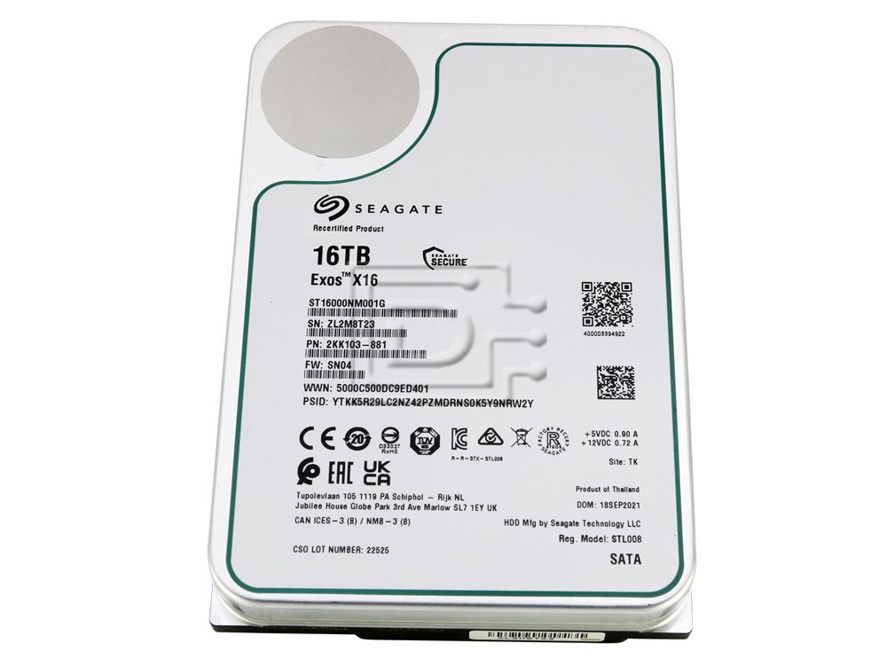 Seagate Exos X16 ST16000NM001G 16TB 7.2K 512e SATA HDD