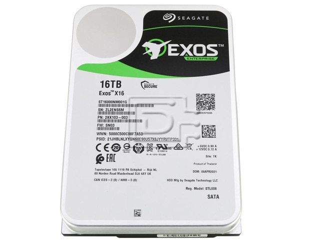 Seagate X16 ST16000NM001G 16TB 3.5" 7.2K RPM Enterprise Fast Format SATA HDD Hard Disk Drive - Certified