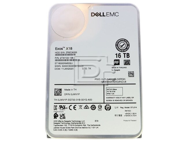 Seagate ST16000NM002J JWV1P 0JWV1P SATA Hard Disk Drive Image 1 image
