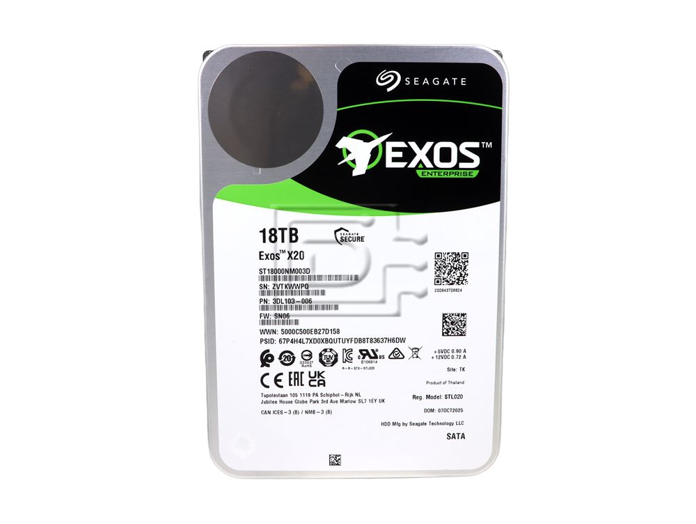 Seagate ST18000NM003D 3DL103 18TB SATA Hard Disk Drive Image 2 image