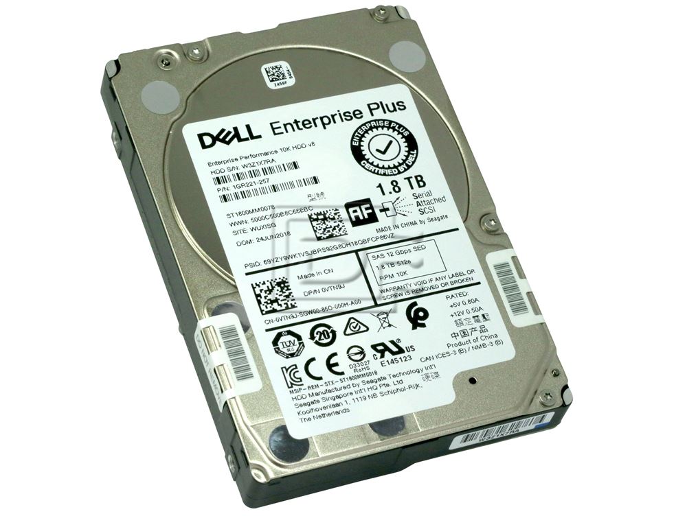 Dell Compellent Enterprise Plus Vtn9j Seagate St1800mm0078 1 8tb 2 5 12gbps 10k Rpm Emlc Enterprise Fips Sed Sas Hdd