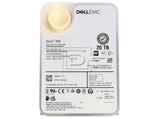 Seagate ST20000NM004D R3G03 0R3G03 SAS Hard Drive image 1