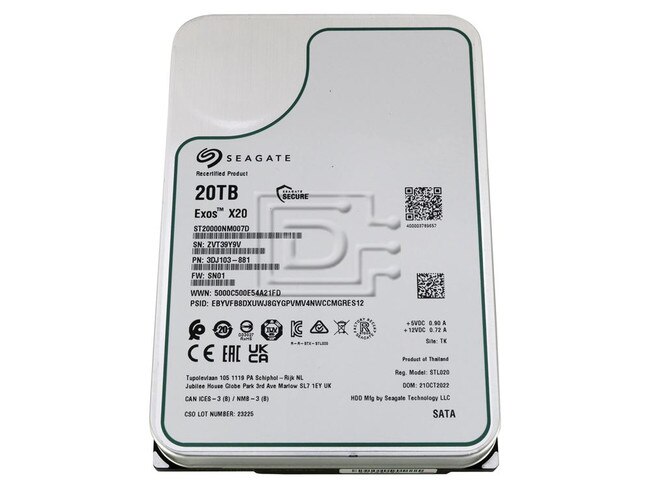 Seagate ST20000NM007D 3DJ103-001 SATA Hard Disk Drive image 1