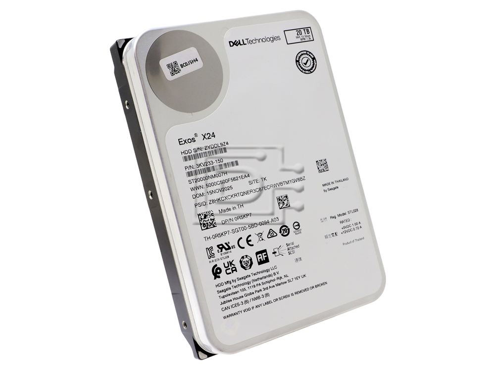 Seagate ST20000NM007H R5KP7 0R5KP7 3KV233-150 Dell 20TB SAS Hard Drive Image 1 image
