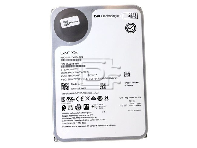 Seagate ST20000NM007H R5KP7 0R5KP7 3KV233-150 Dell 20TB SAS Hard Drive Image 2 image
