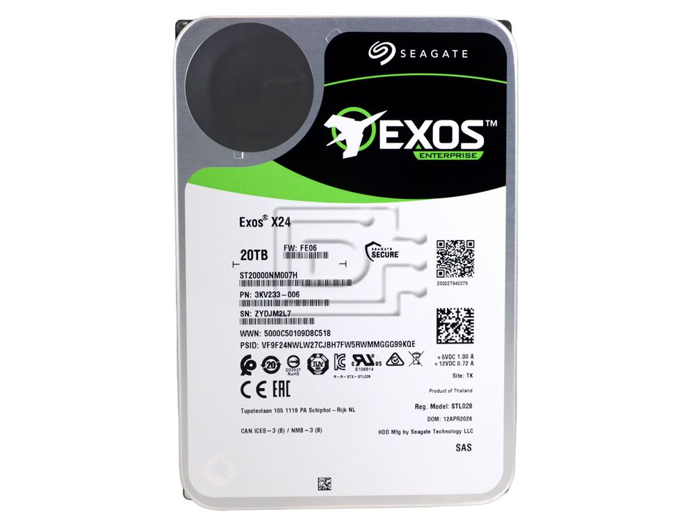 Seagate ST20000NM007H 3KV233 Seagate 20TB SAS Hard Drive Image 2 image