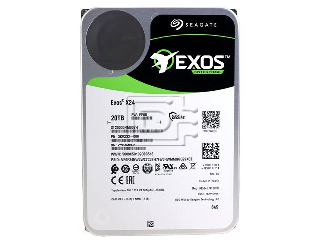 Seagate ST20000NM007H 3KV233 Seagate 20TB SAS Hard Drive Image 2 image