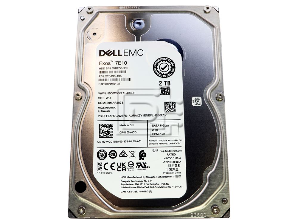 Seagate ST2000NM012B 0Y4CD 00Y4CD 2TD130-136 2TB SATA Hard Drive Image 2 image