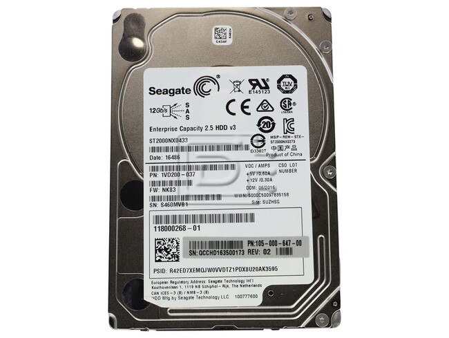 Seagate ST2000NX0433 SAS Hard Drive Image 1 image