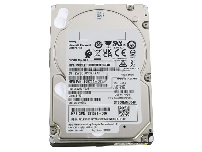 Seagate ST300MM0048 2C6200-035 869714-001 EG000300JWEBF SAS Hard Drives Image 1 image