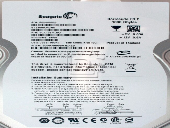 Seagate ST31000340NS SATA Hard Drive image 2