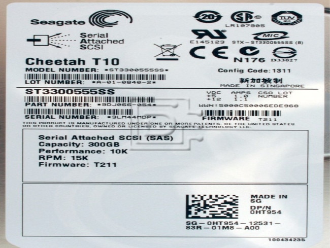 Seagate ST3300555SS KC706 0KC706 0FW956 FW956 0JW552 JW552 0HT954 HT954 SG-0FW956-12531-747-VRBS SG-0JW552-12531-722-HTMB GM251 0GM251 SAS Hard Drives image 2