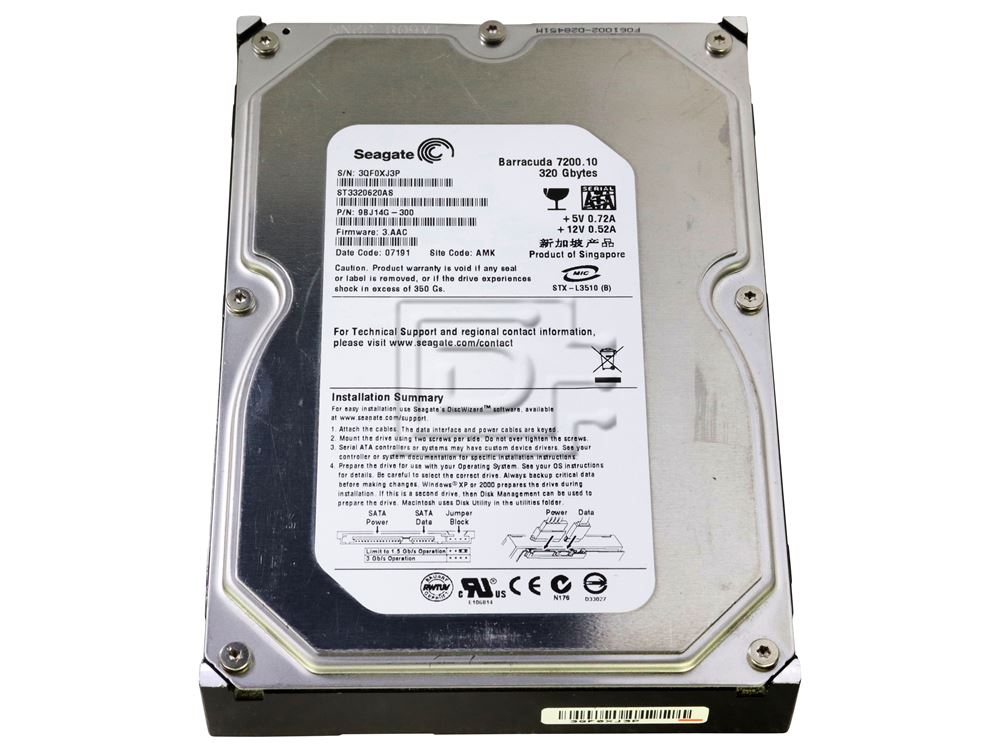 Seagate Barracuda 7200.10 ST3320620AS 320GB SATA Hard Drive