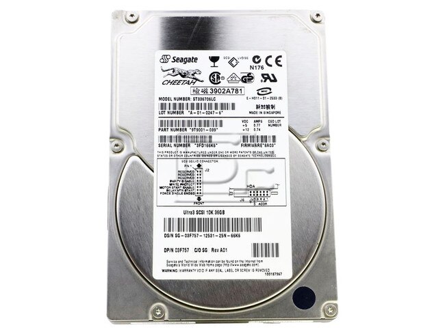 Seagate ST336706LC 03F757 3F757 9T9001-039 SCSI Hard Drive Image 1 image