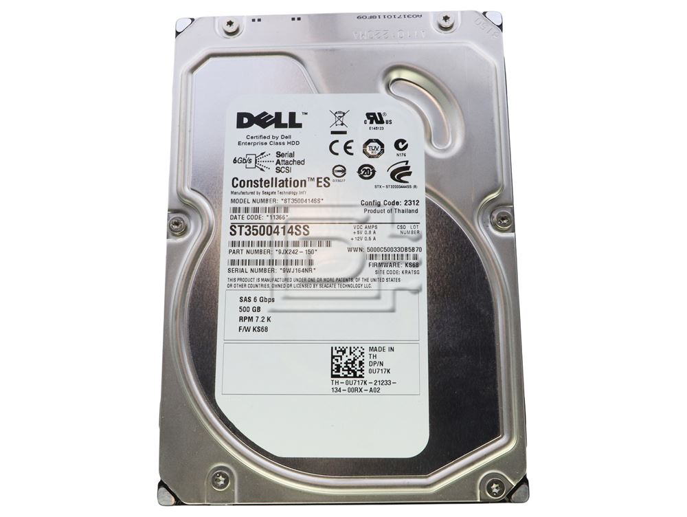 Seagate ST3500414SS U717K 0U717K Serial SCSI SAS Hard Drive Image 1 image