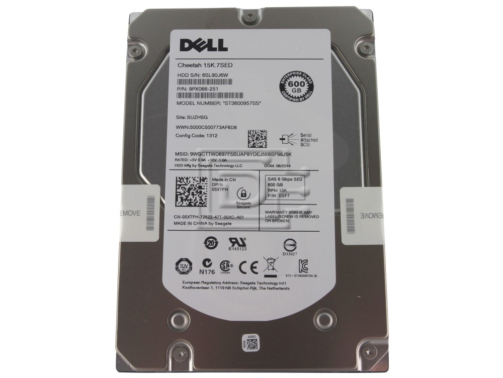 Seagate ST3600957SS 5XTFH / T873K SAS SED Hard Disk Drive