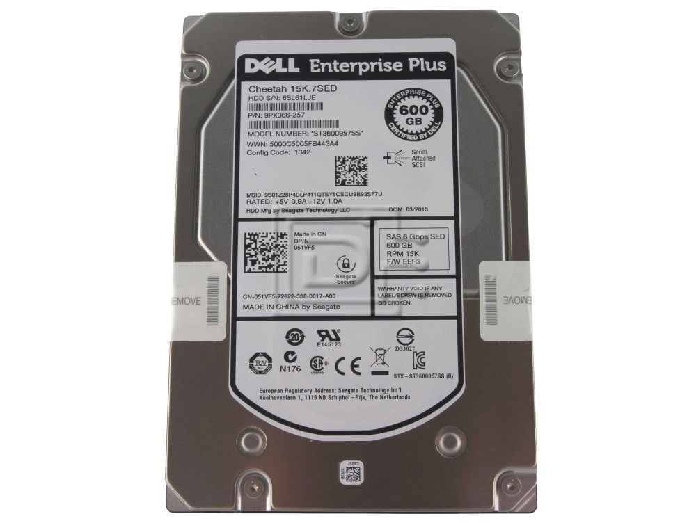 Seagate ST3600957SS 051VF5 51VF5 9PX066-257 SAS Hard Drives Image 1 image