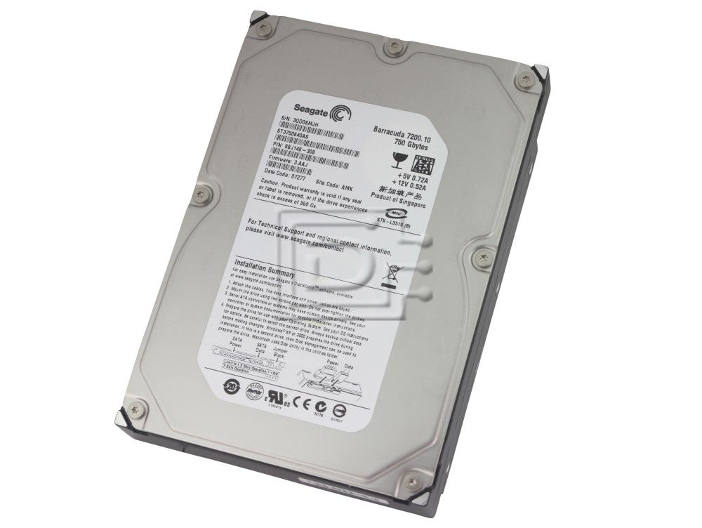 Seagate Barracuda 7200.10 750GB 7.2K SATA Hard Disk Drive ST3750640AS