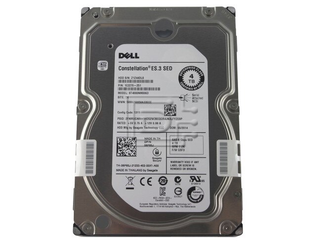 Seagate ST4000NM0063 6P85J 06P85J 1C2270-251 SAS Hard Drives Image 1 image
