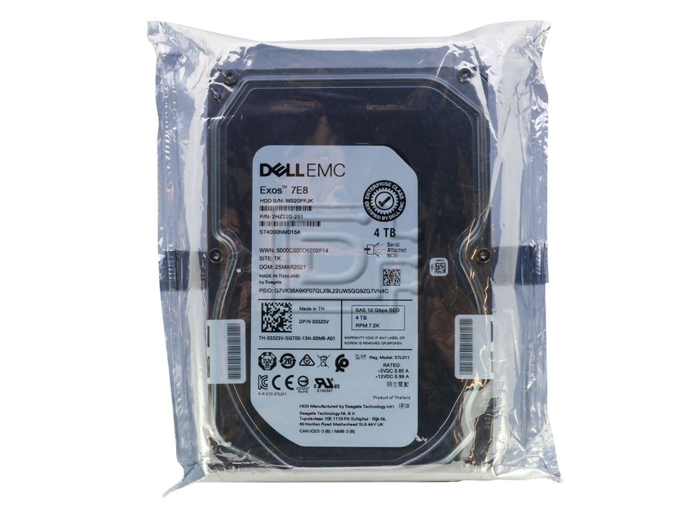 Seagate Exos 7E8 ST4000NM015A / 2HZ220-251 / Dell EMC 3323V Seagate Exos 7E8 ST4000NM015A / 2HZ220-251 / Dell EMC 3323V