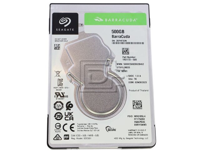 Seagate ST500LM033 2RJW4 1RD17D-500 500GB SATA SED FIPS Dell Laptop Hard Drive HDD Image 1 image