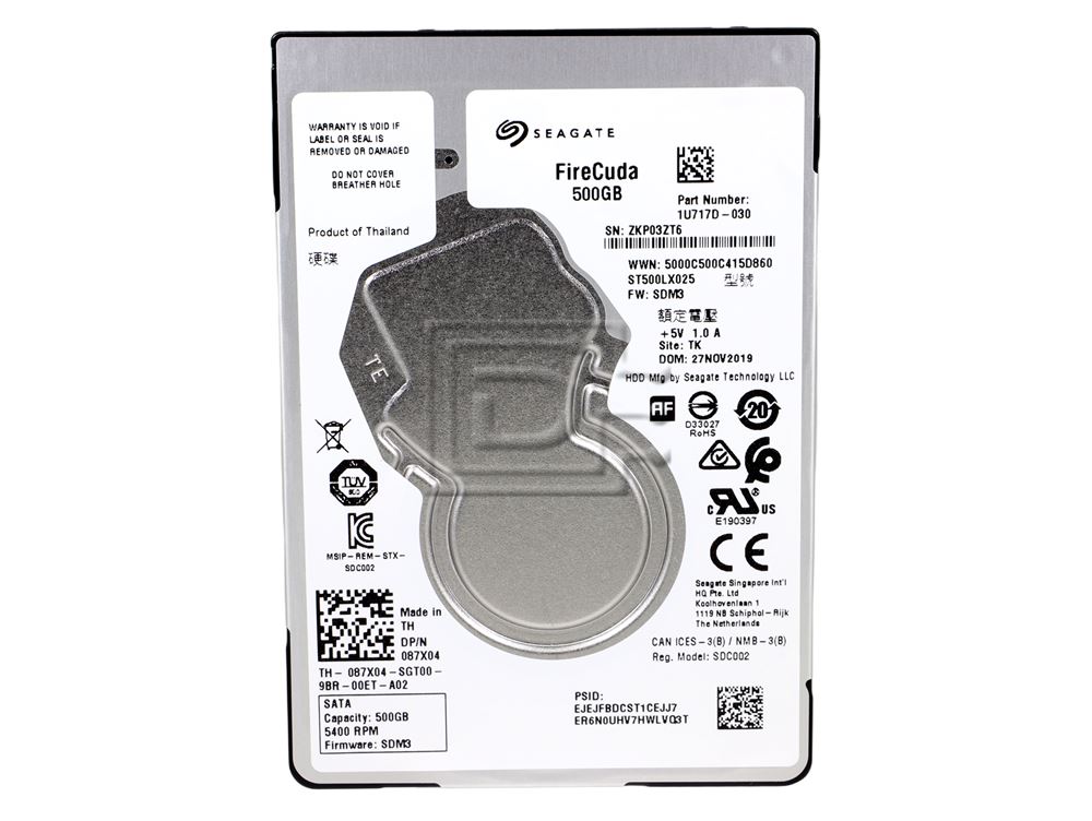 Seagate ST500LX025 87X04 087X04 SATA Solid State Hybrid Hard Drive Image 2 image