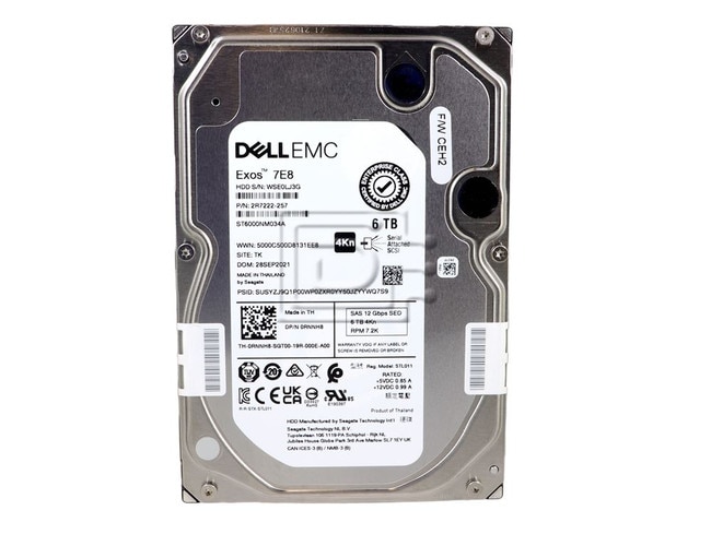 Seagate ST6000NM034A RNNH8 0RNNH8 F06CM 0F06CM Dell SAS Hard Drive Image 2 image