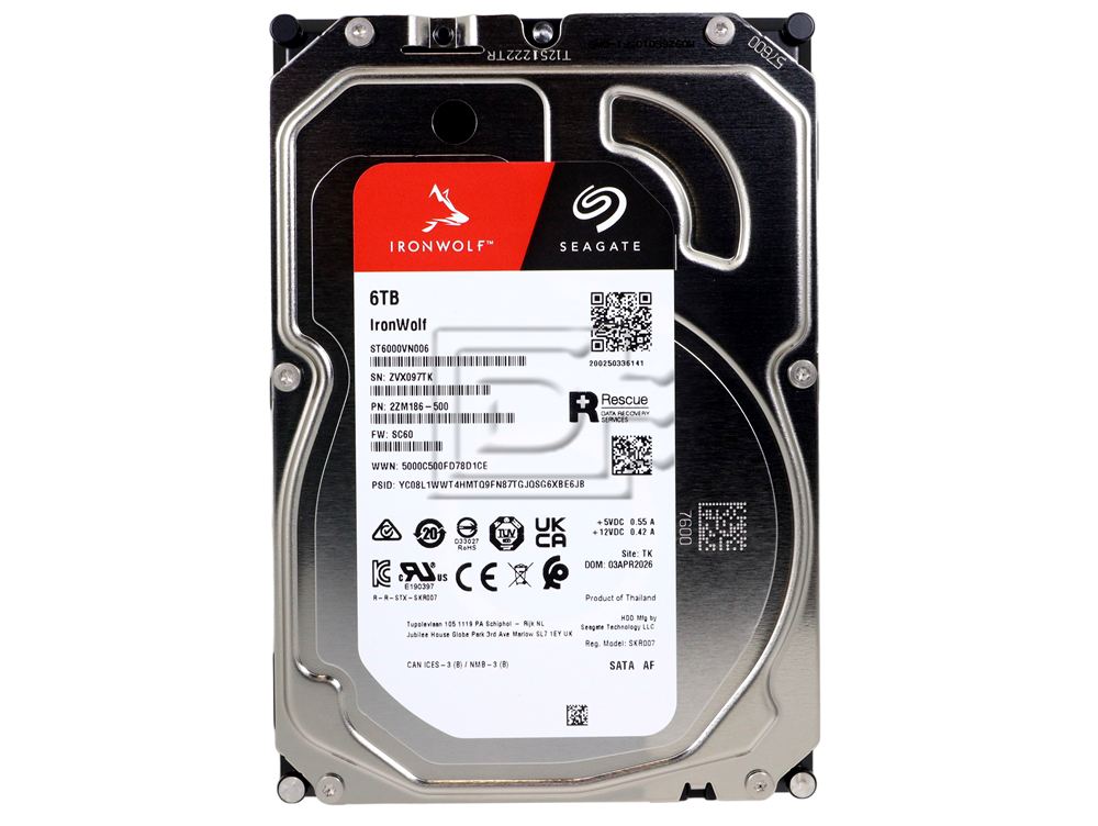 6T （1T×6）HDD （WD.SEAGATE） Seagate IronWolf NAS ST6000VN006 6TB 3.5