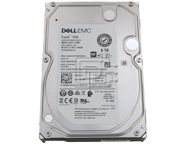 Seagate ST8000NM014A 0N660 00N660 2KE231-150 Dell 8TB SAS Hard Drives ME4 / ME5 Image 2 image