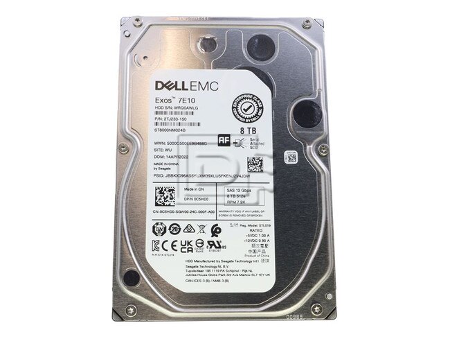 Seagate ST8000NM024B C5HD0 0C5HD0 Dell 8TB SAS 12Gb 7200 HDD Image 1 image