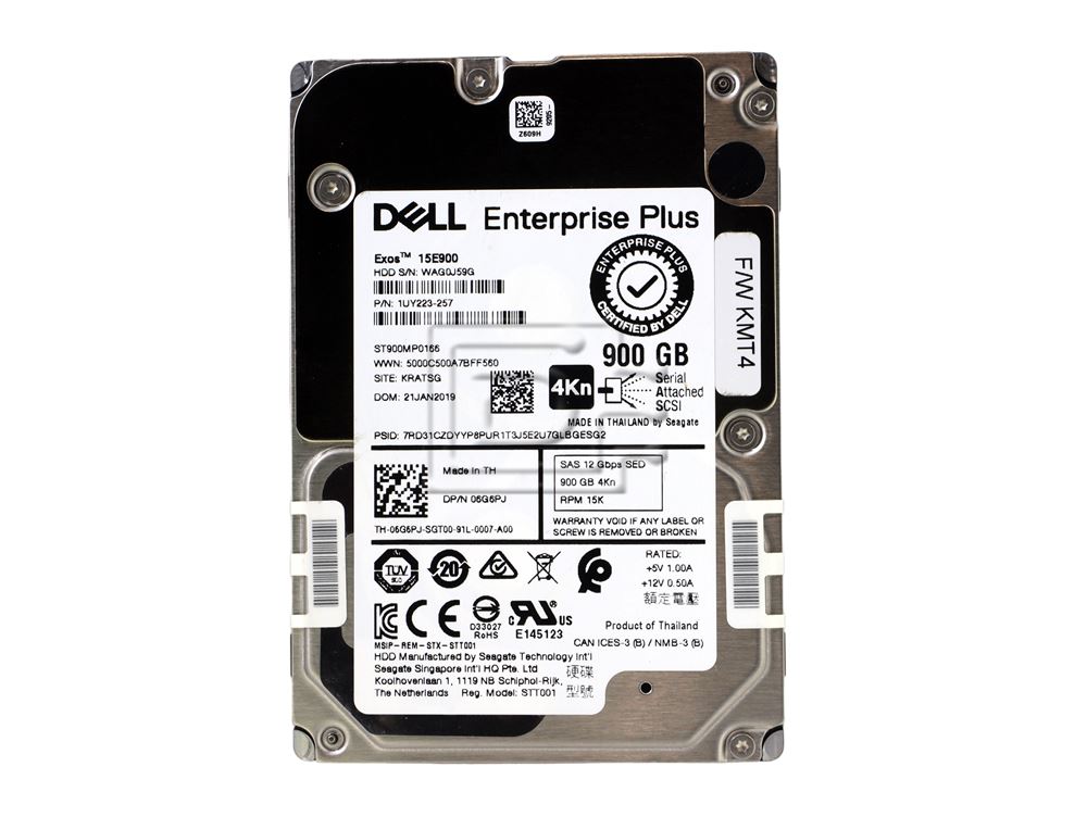 Seagate ST900MP0166 6G6PJ 06G6PJ MVD14 0MVD14 15E900 1UY223-257 Dell Compellent 900GB 12Gbps 15K 4Kn SAS Hard Drive HDD Image 2 image