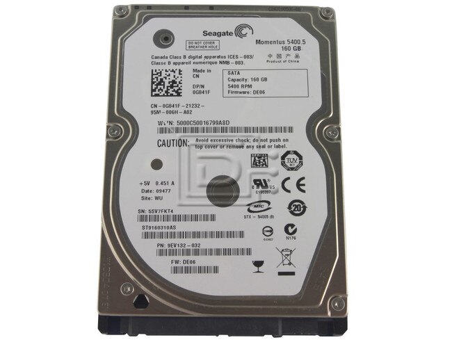 Seagate ST9160310AS G841F 0G841F SATA Hard Drive image 1
