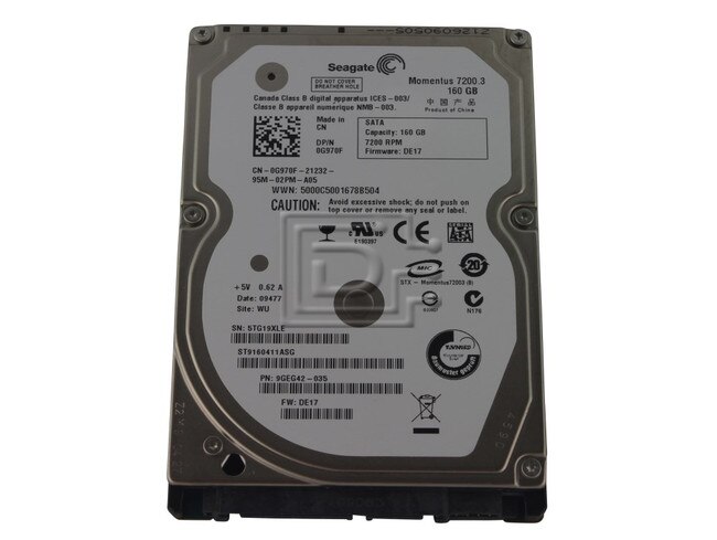 Seagate ST9160411ASG SATA Hard Drive image 1